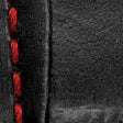 Vòng tay de montre en cuir véritable avec họa tiết cá sấu Carolina - Noir avec surpiqûres rouges