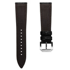 Vòng tay pour montre en cuir véritable avec họa tiết cá sấu Carolina - Noir Intense