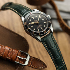 Vòng tay Cuir Véritable avec Motif Gator Carolina - Vert Émeraude