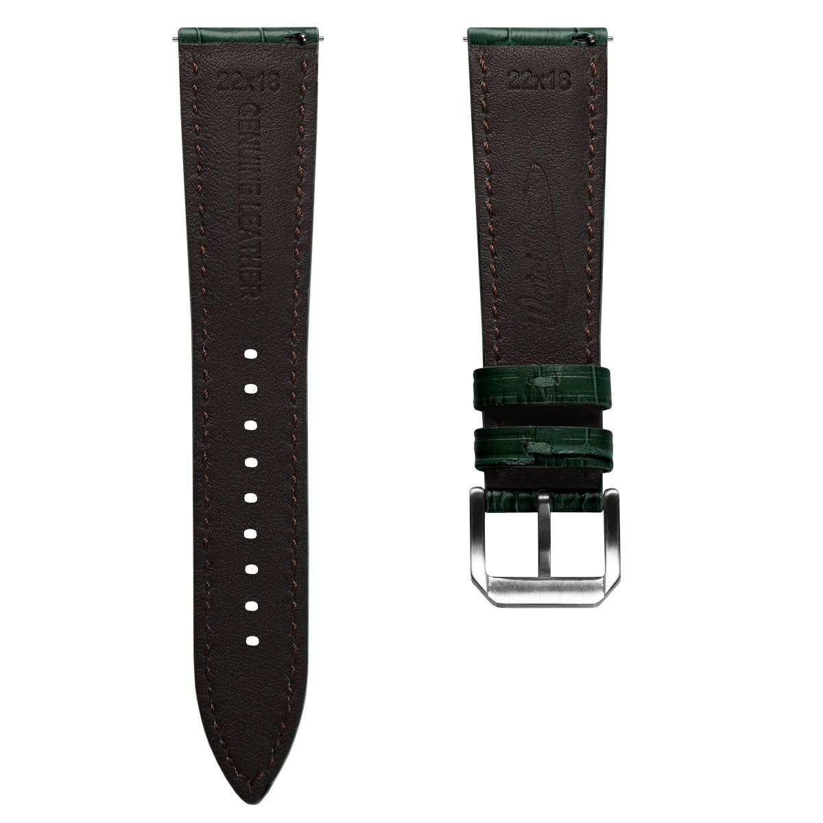 Vòng tay Cuir Véritable avec Motif Gator Carolina - Vert Émeraude