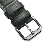 Vòng đeo tay de montre en cuir véritable avec imprimé alligator Carolina - Gris than chì élégante