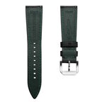Vòng tay de montre en cuir véritable avec họa tiết cá sấu cổ điển Carolina - Noir