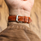 Sangle pour Montre en Cuir Véritable Doublée Tenby - Élégance Classique en Brun Rouillé