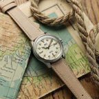 Vòng tay montre en cuir plat Brixham Màu be pastel Élégance et confort