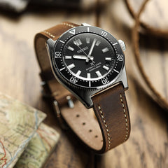 Dây đeo đồng hồ da cổ điển Brixham Special Buckle - Màu xanh cổ điển