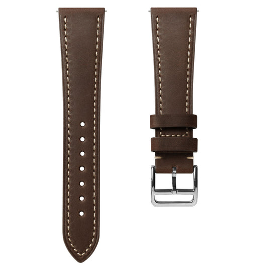 Vòng tay Montre en Cuir Plat Brixham - Phong cách Vintage hạt dẻ Crazy Horse
