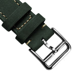 Vòng tay d'horloge và cuir plat Brixham Wormwood Crazy Horse cổ điển vert