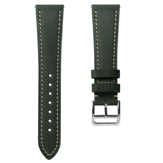 Vòng tay d'horloge và cuir plat Brixham Wormwood Crazy Horse cổ điển vert