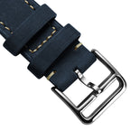 Vòng tay de Montre en Cuir Plat Brixham Crazy Horse Vintage Bleu