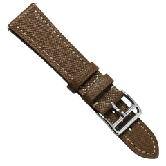 Vòng tay pour montre en cuir saffiano Brixham marron élégante et bền