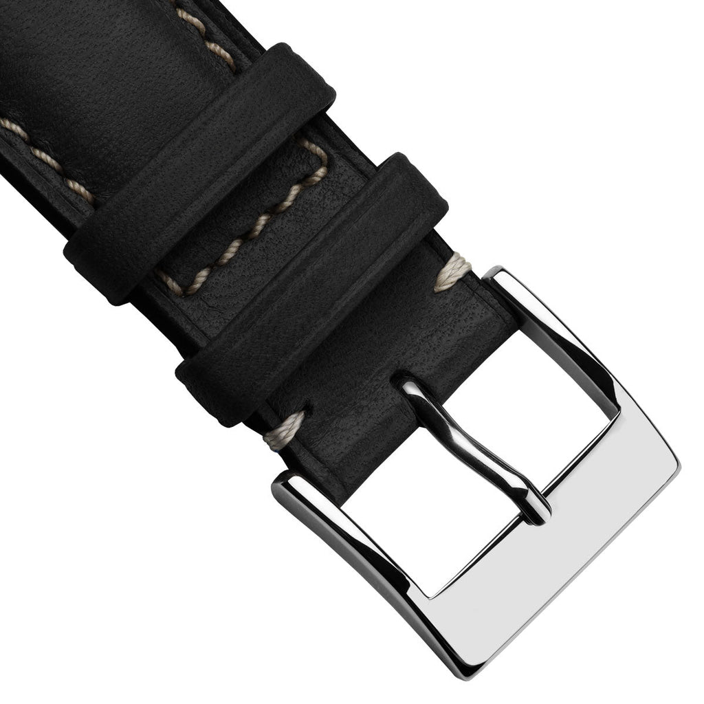 Dây đeo đồng hồ Laverton bằng da Cavallo có đệm - Màu đen