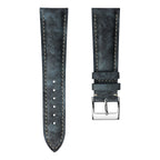 Dây đeo đồng hồ Laverton bằng da bê màu nâu sần - Màu xanh denim