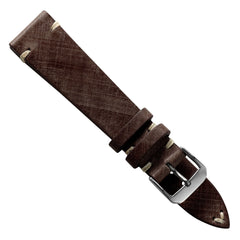 Dây đeo đồng hồ bằng da thật khâu kiểu cổ điển Cortez - Màu Mocha