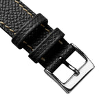 Dây đeo đồng hồ bằng da Epsom Ý cao cấp, khâu tay tỉ mỉ, màu đen Alpine thanh lịch.