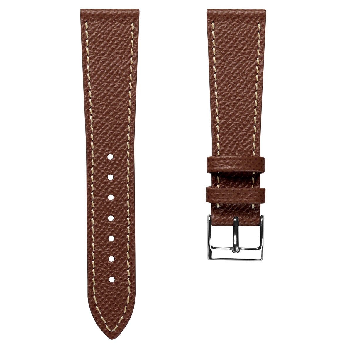 Cinturino per orologi in vera pelle ýa Epsom con cucitura a mano - tonalità Alpine Tan
