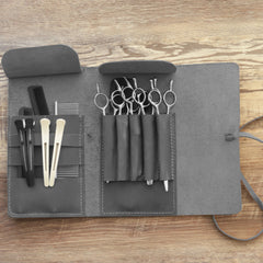 Étui Personnalisé en cuir pour ciseaux de coiffure, pochette pour salon, porte-outils pour barbiers et coiffeurs, sac holster pour outils de salon - 211