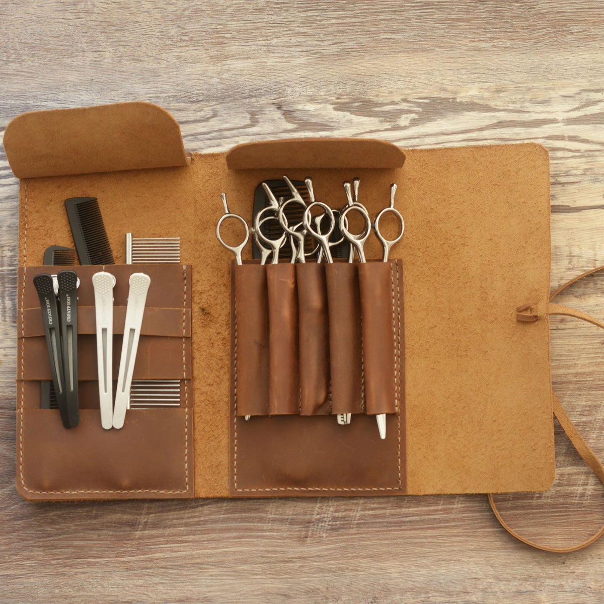 Étui Personnalisé en cuir pour ciseaux de coiffure, pochette pour salon, porte-outils pour barbiers et coiffeurs, sac holster pour outils de salon - 211