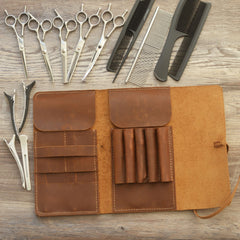 Étui Personnalisé en cuir pour ciseaux de coiffure, pochette pour salon, porte-outils pour barbiers et coiffeurs, sac holster pour outils de salon - 211