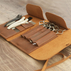 Étui Personnalisé en cuir pour ciseaux de coiffure, pochette pour salon, porte-outils pour barbiers et coiffeurs, sac holster pour outils de salon - 211
