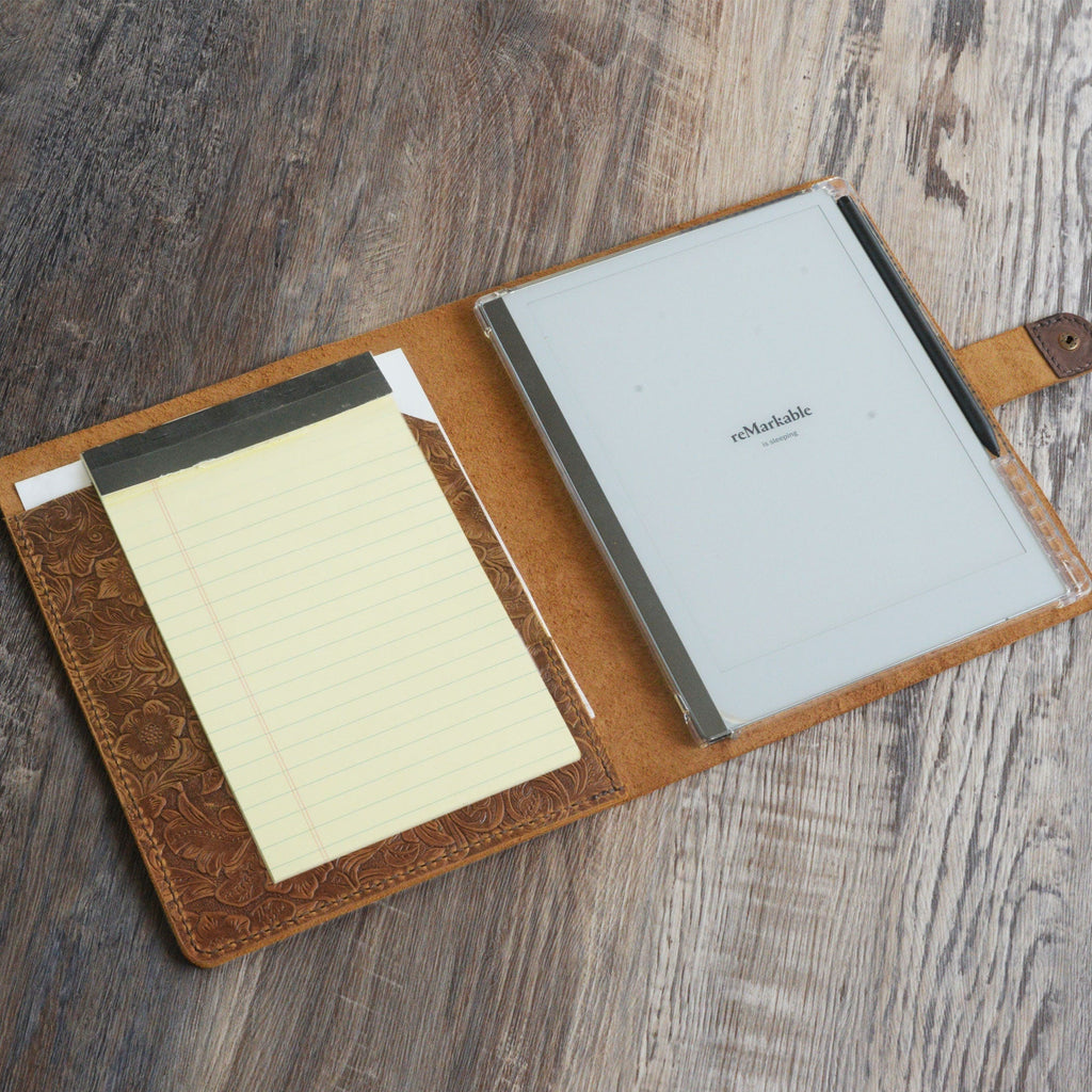 Folio en cuero cá nhân hóa cho máy tính bảng reMarkable - Cuero trabajado a mano - Modelo 607