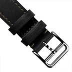 Brixham Flat Lederarmband für Uhr - Elegantes Schwarz