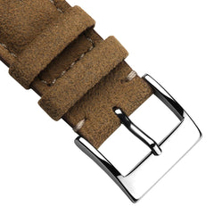 Dây đeo đồng hồ Laverton bằng Alcantara có đệm, làm thủ công - Màu Cognac