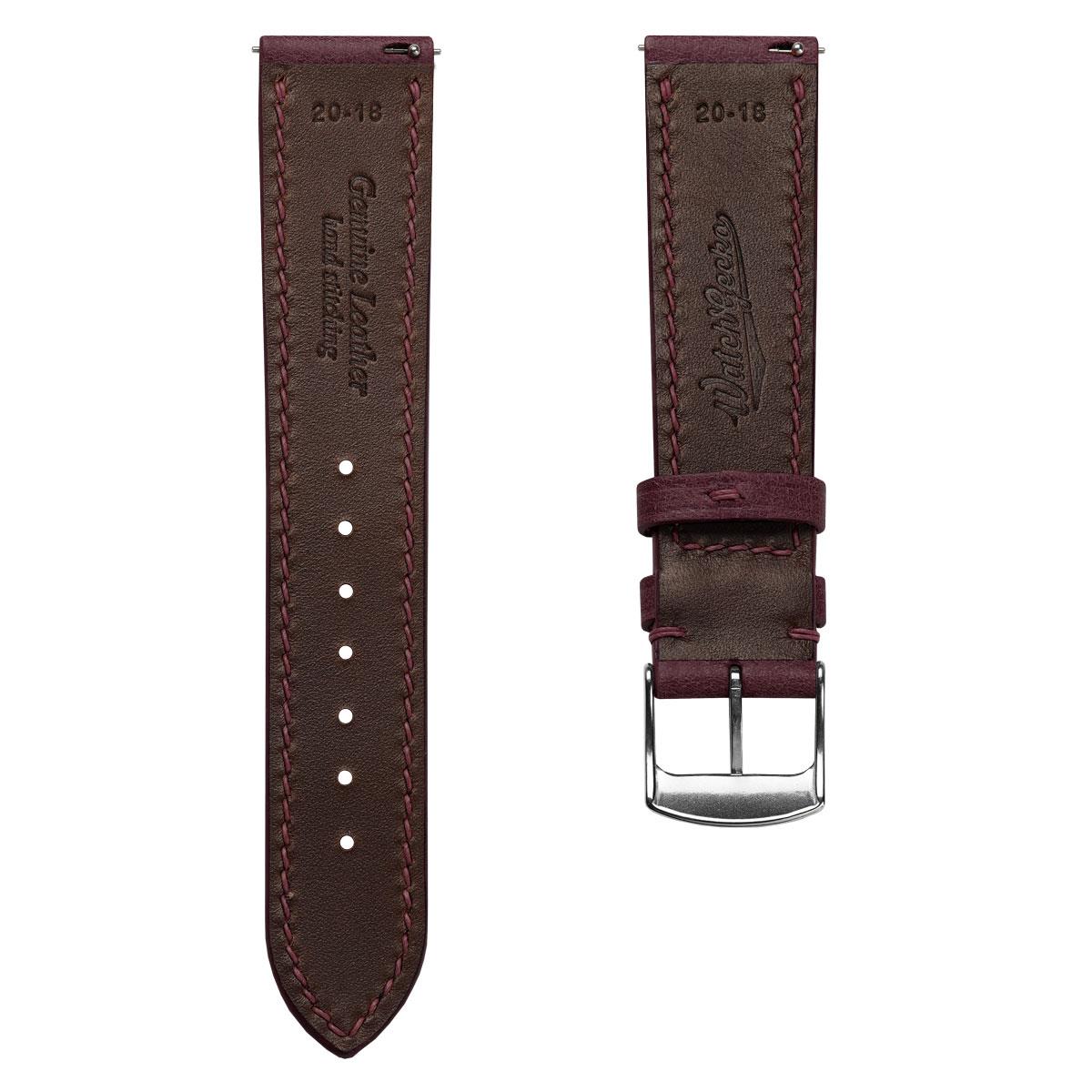 Vòng tay de Montre en Cuir Toscane Ravello Bordeaux Élégant et Confortable