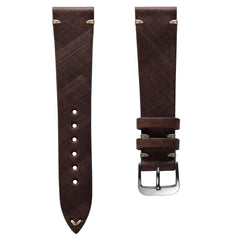 Dây đeo đồng hồ bằng da thật khâu kiểu cổ điển Cortez - Màu Mocha