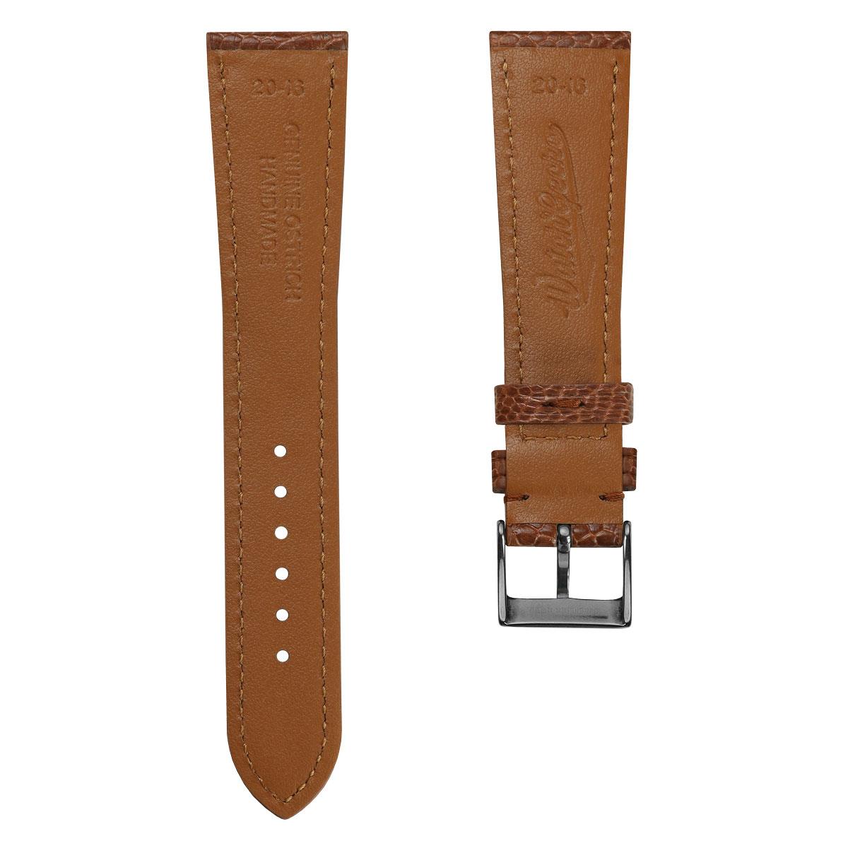 Dây đeo đồng hồ bằng da chân đà điểu - Màu nâu nhạt