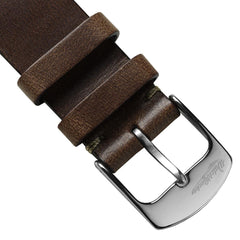 Dây đeo đồng hồ bằng da thật Horween Chromexcel® khâu chữ V - Màu nâu đậm Chromexcel