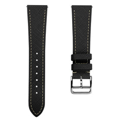 Vòng tay montre và cuir Saffiano Brixham Noir Élégant