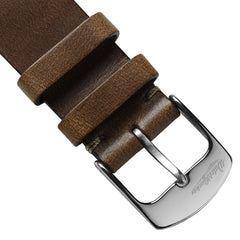 Dây đeo đồng hồ bằng da thật Horween Chromexcel® khâu chữ V - Màu nâu nhạt Chromexcel