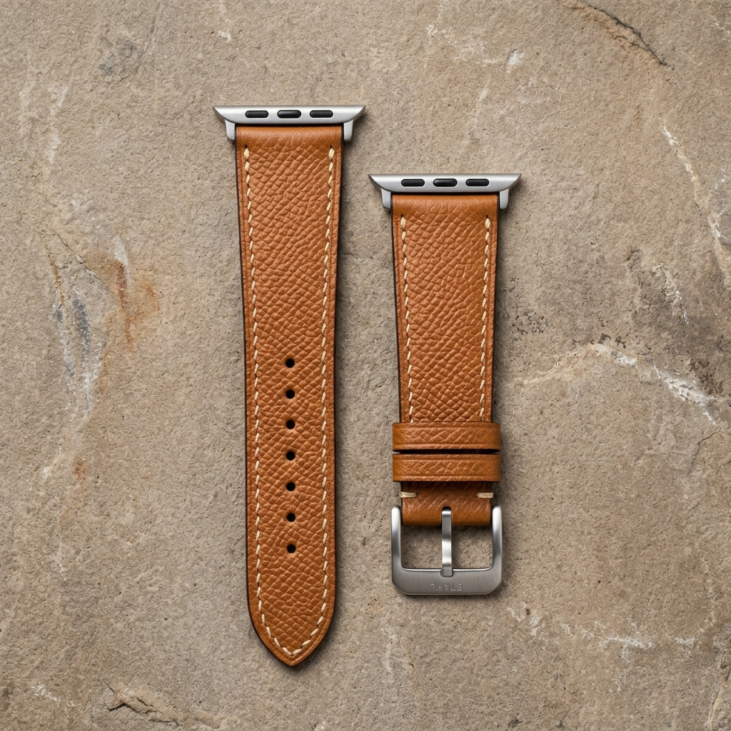 Dây Da Epsom Apple Watch Vàng Bò Hermès — 01 Hero Flatlay Studio 90°