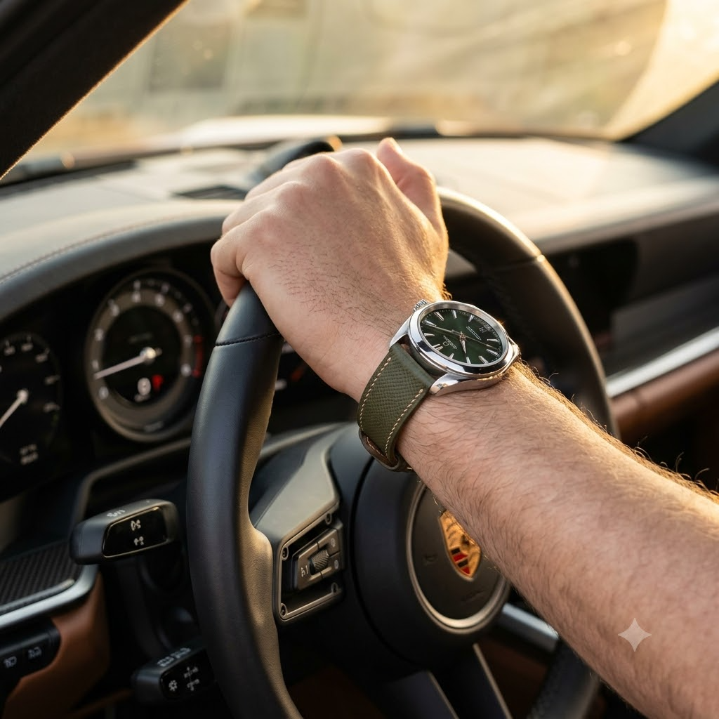 Epsom Sandline — B · Forest Olive — Executive Drive On-Wrist
