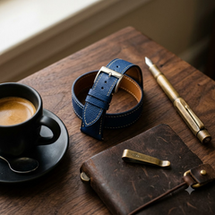 Epsom Ivory Contrast — B · Royal Sapphire Blue — Curated Desk EDC