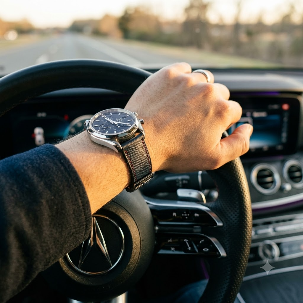Epsom Atelier Rouge — B · Deep Navy — Executive Drive On-Wrist
