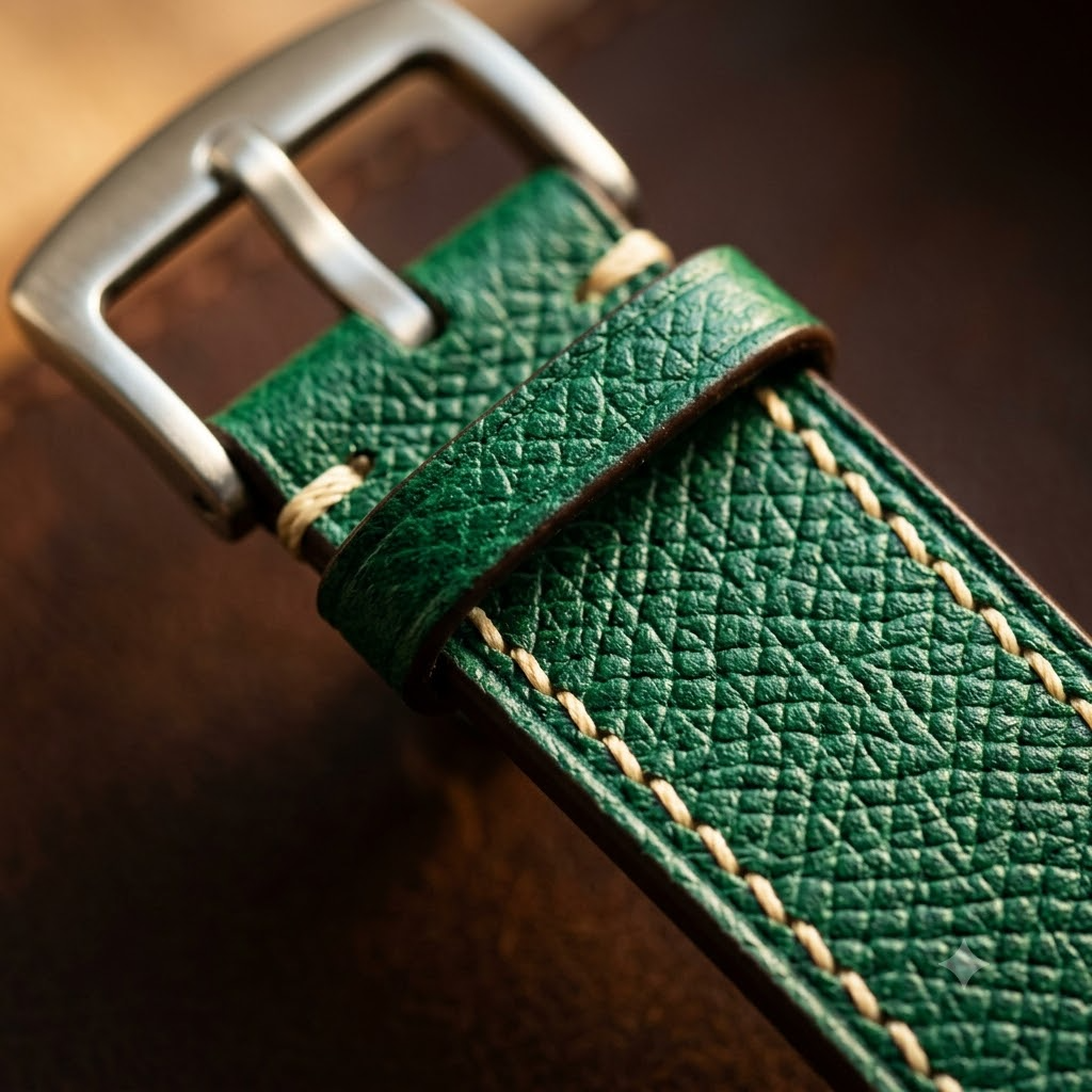 Epsom Ivory Contrast — C · Emerald Forest Green — Artisanal Macro Detail