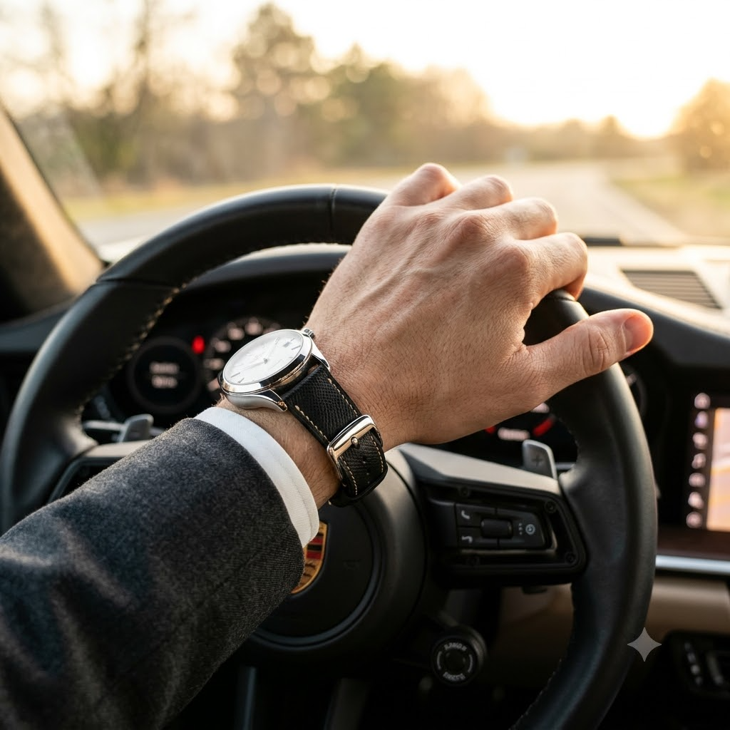 Epsom Sandline — D · Jet Black — Executive Drive On-Wrist