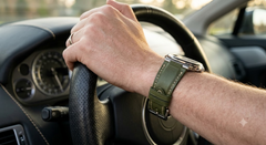 Nappa Moss Green Cream Contrast — Luxury Car Steering