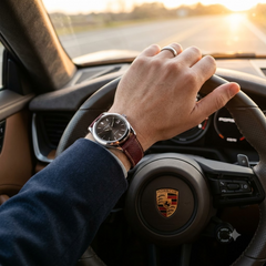 Epsom Sandline — A · Imperial Burgundy / Red Wine — Executive Drive On-Wrist