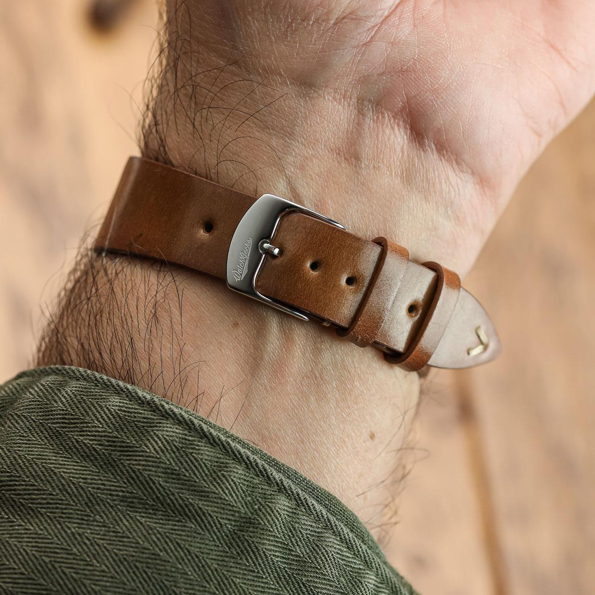 Dây đeo đồng hồ Cromford Horween Shell Cordovan - Màu nâu nhạt trang nhã