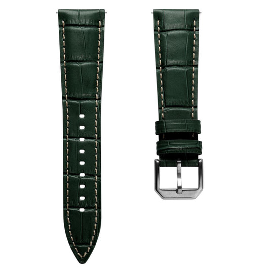Vòng tay Cuir Véritable avec Motif Gator Carolina - Vert Émeraude