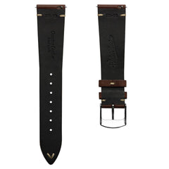 Dây đeo đồng hồ bằng da thật Horween Chromexcel® khâu chữ V - Màu nâu đậm Chromexcel