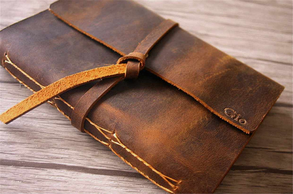 Sổ tay da dập nổi kiểu mộc mạc