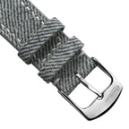 Dây đeo đồng hồ Arbour khâu tay bằng vải denim và da thật – Thiết kế màu xám thanh lịch