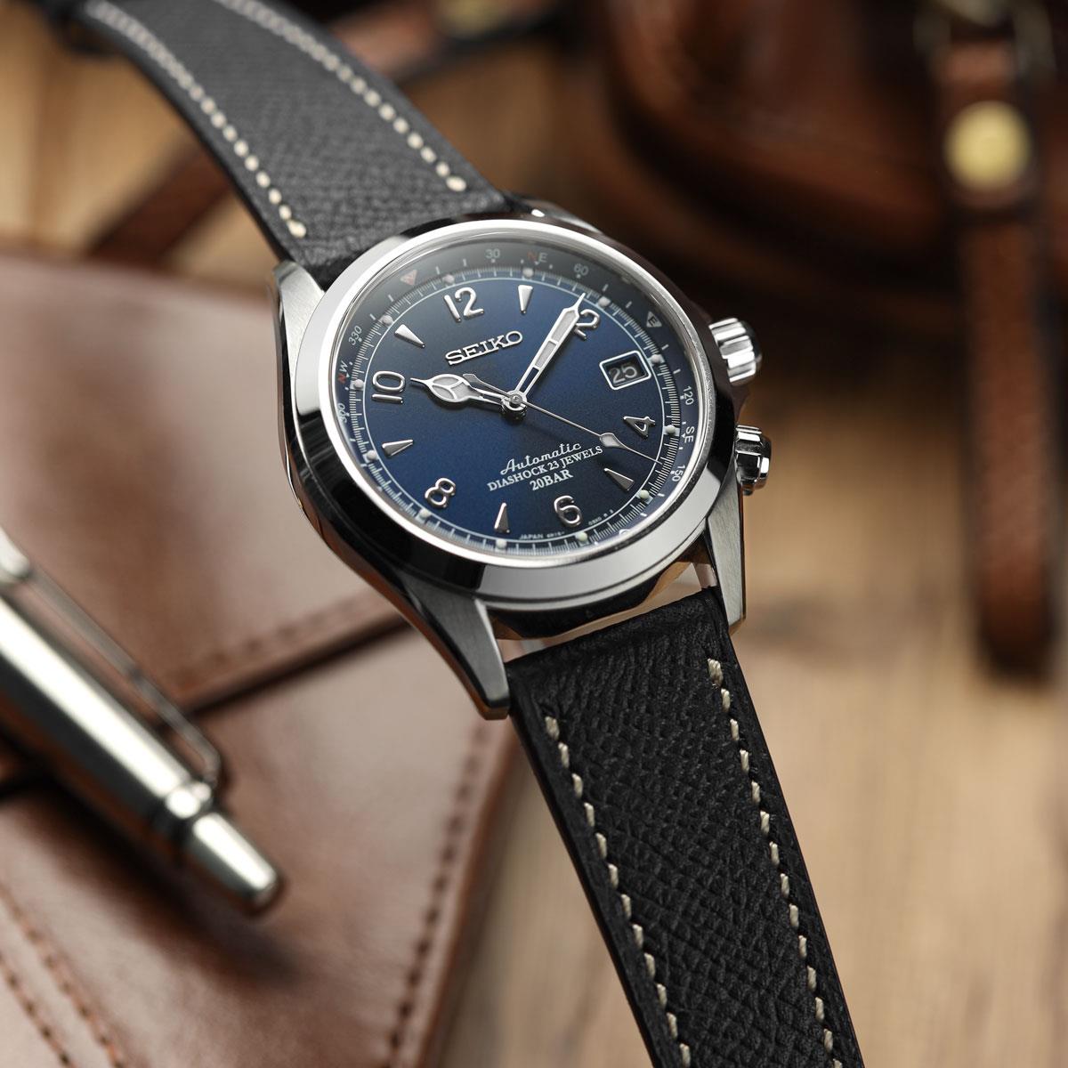 Dây đồng hồ – da Epsom – Đen – thủ công