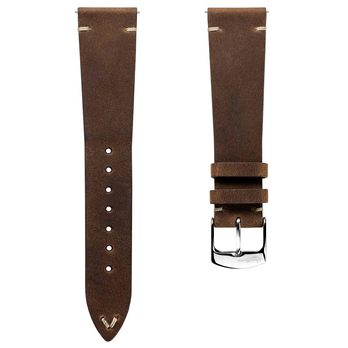 Dây đồng hồ – da Crazy Horse – Nâu nhạt