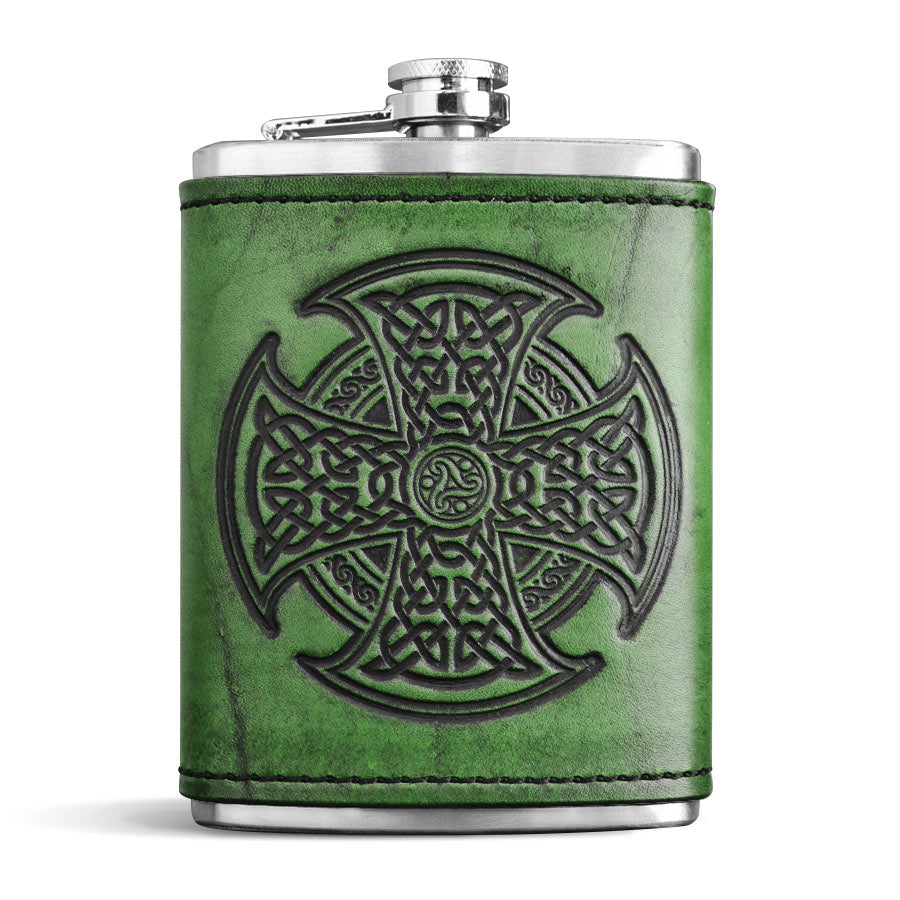 Bình đựng rượu bọc da - Thập tự giá Celtic cao