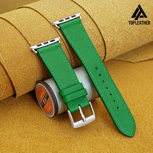 Dây Apple Watch – da Swift – Xanh lá – cá nhân hóa, thủ công