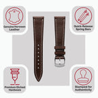 Dây đeo đồng hồ khâu tay thủ công chính hãng Horween Chromexcel® - Màu nâu đậm
